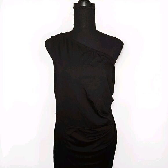 NWT! Sarin Mathews One Shoulder Dress Black Size Large MSRP $60 - Picture 8 of 13